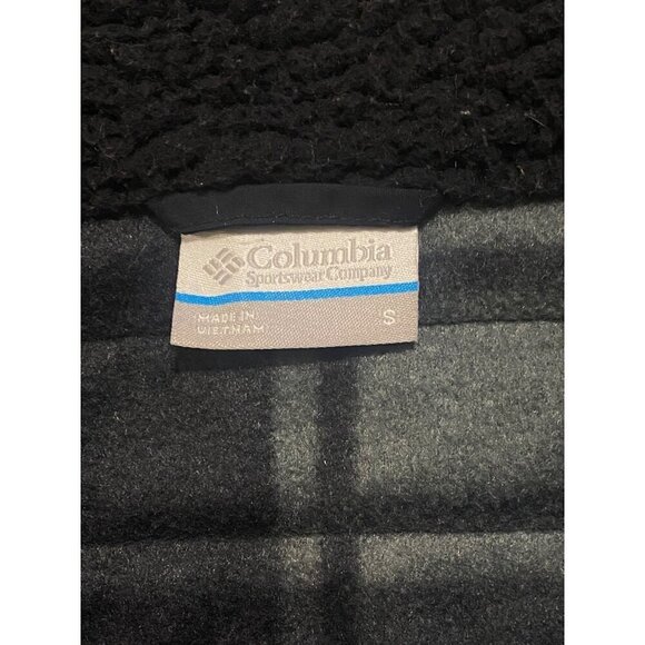 Columbia Women's Plaid Black/Grey Full Zip Fleece Jacket Size S - Picture 6 of 7